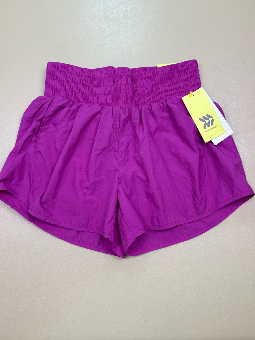 All In Motion Purple Athletic Shorts Lined High Rise Pockets M 8